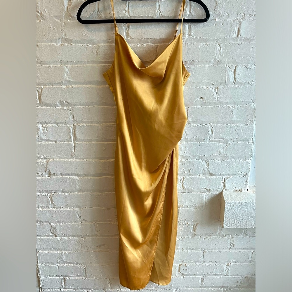 Re:named | Silk cowl neck dress